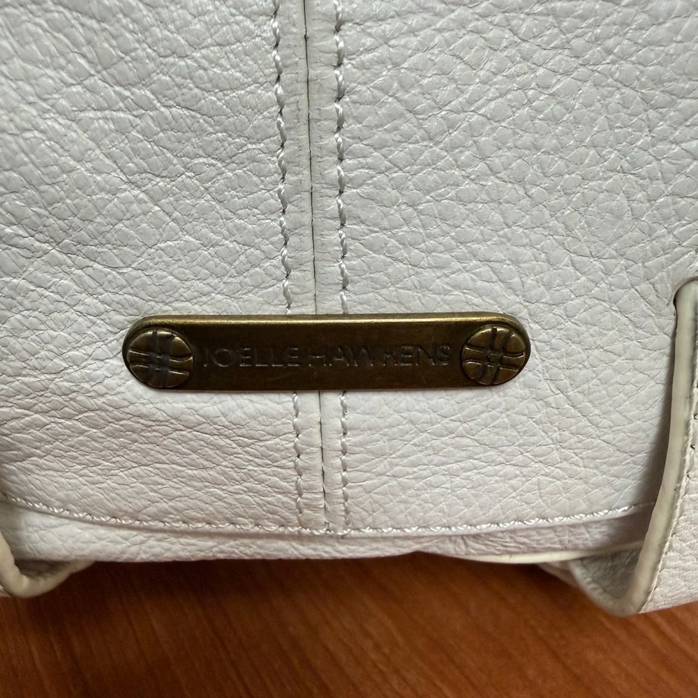 JOELLE HAWKENS WHITE SNAKE  LEATHER SHOULDER BAG - 34 INCH  CROSSBODY STRAP
